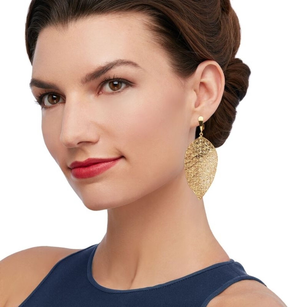 Elegant Gold Leaf Earrings